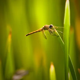 Dragonfly fights against the wind