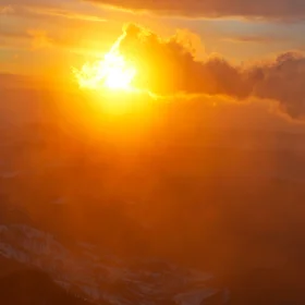 Sunrise on Ceahlau Mountain (1750) and Dochia Valley