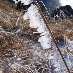 Weather vane of ice