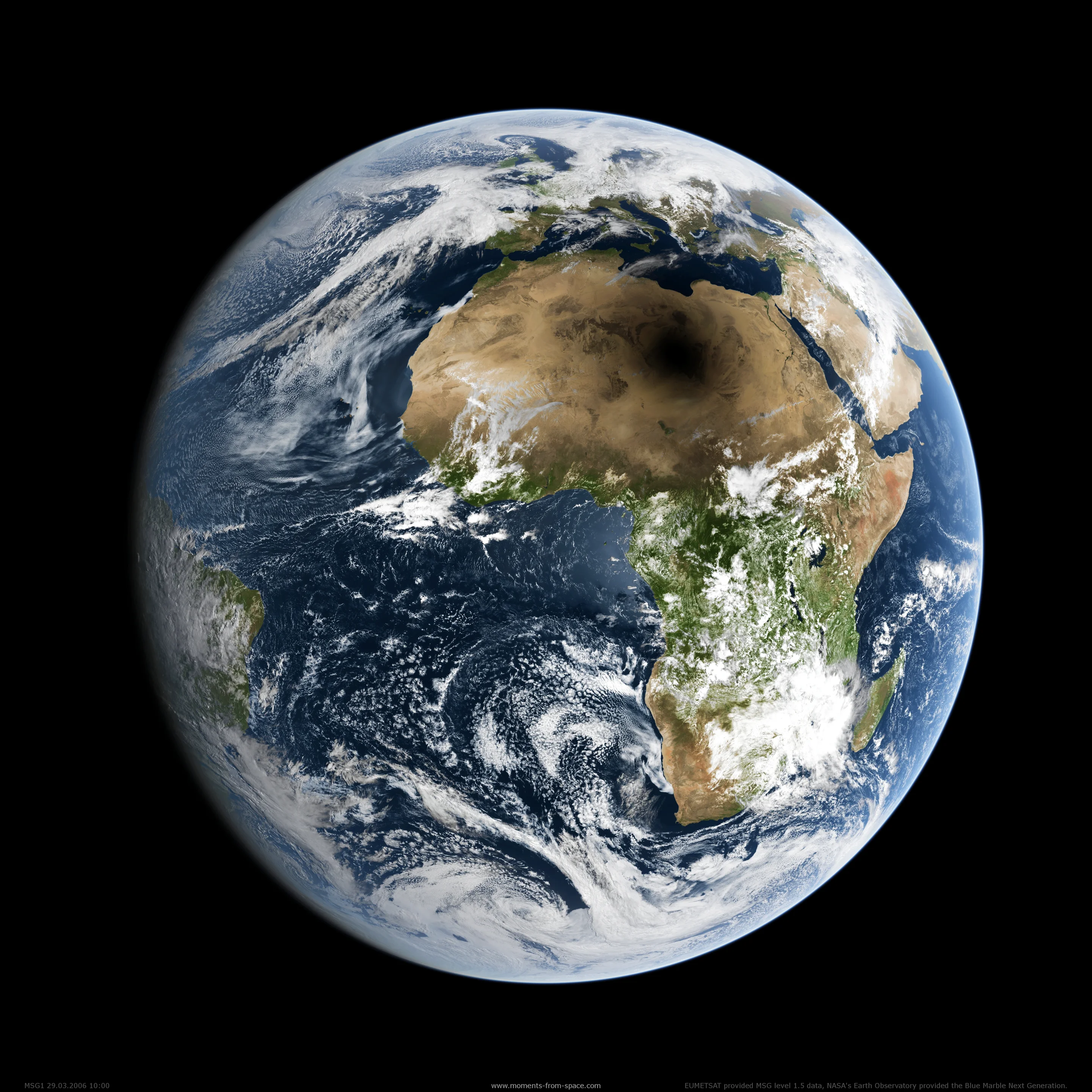 Total Solar Eclipse from the Perspective of Space