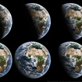 The Waxing Earth from a Geostationary Perspective