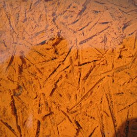 Melted ice molds in iron oxide