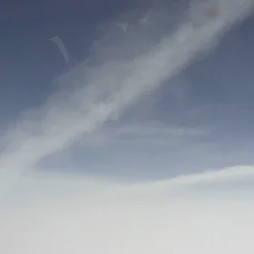 Flying almost through a cirrus cloud