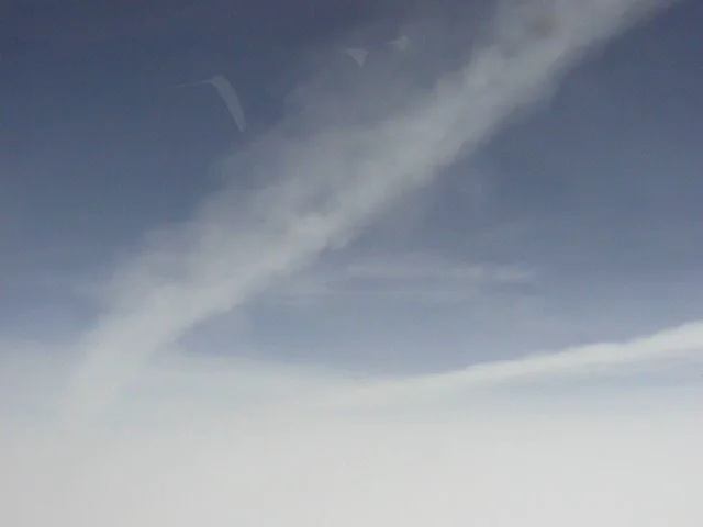 Flying almost through a cirrus cloud