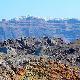 Nea Kameni colors and Imerovigli of Santorini by Ioannis Daglis