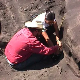 Antonio and Nancy describing a volcanic soil (Mexico)