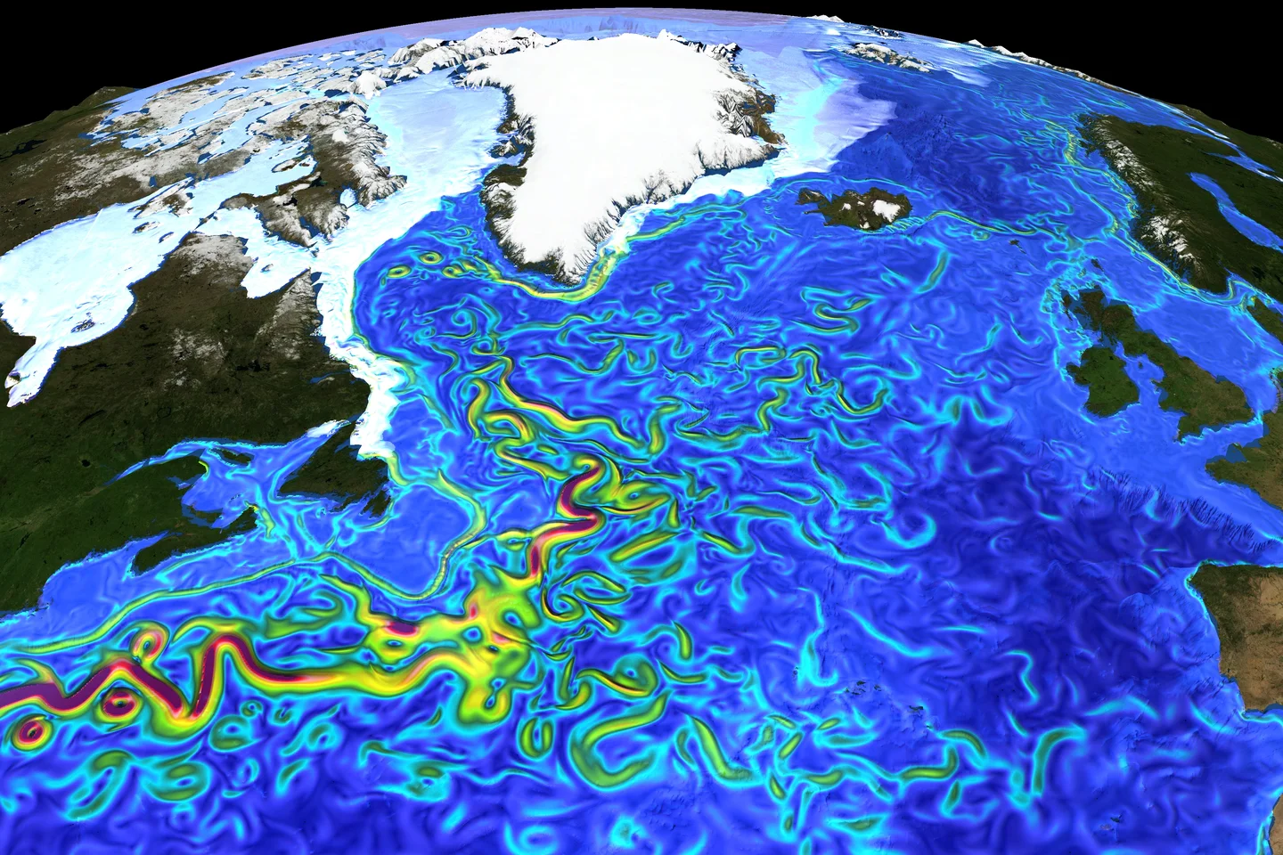 Surface currents in the North Atlantic