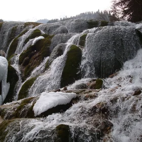 Freezing waterfall at Jiuzai-1