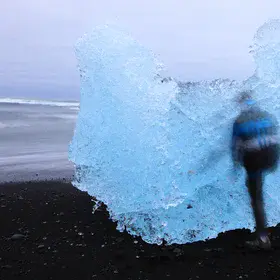 Human shadow in ice