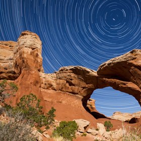 Star trails at Arches