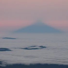 Hood shadow at dawn