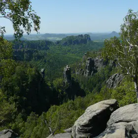 Sandstone cliff in Saxony Switzerland (East Germany)