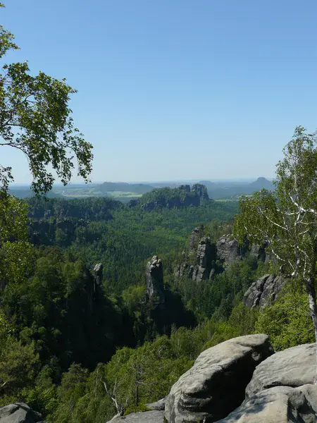 Sandstone cliff in Saxony Switzerland (East Germany)