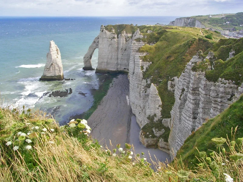 The chalk cliffs of Etretat