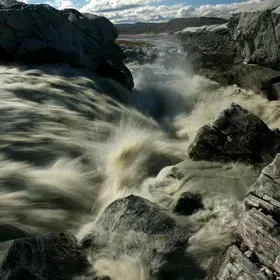 Glacier meltwater river Greenland