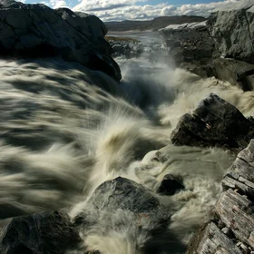 Glacier meltwater river Greenland