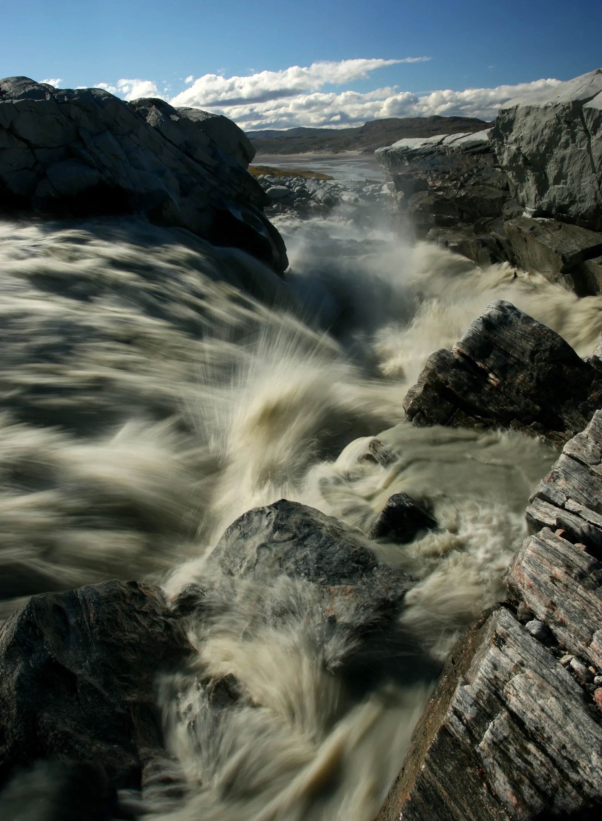 Glacier meltwater river Greenland