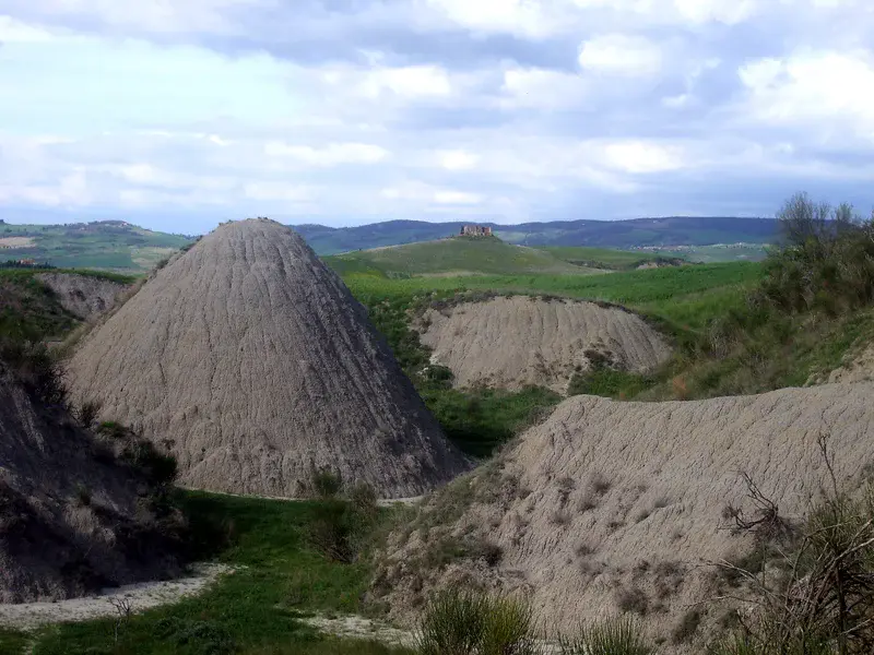 Biancane badlands on Pliocene clay soils (Central Italy)