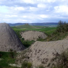Biancane badlands on Pliocene clay soils (Central Italy)
