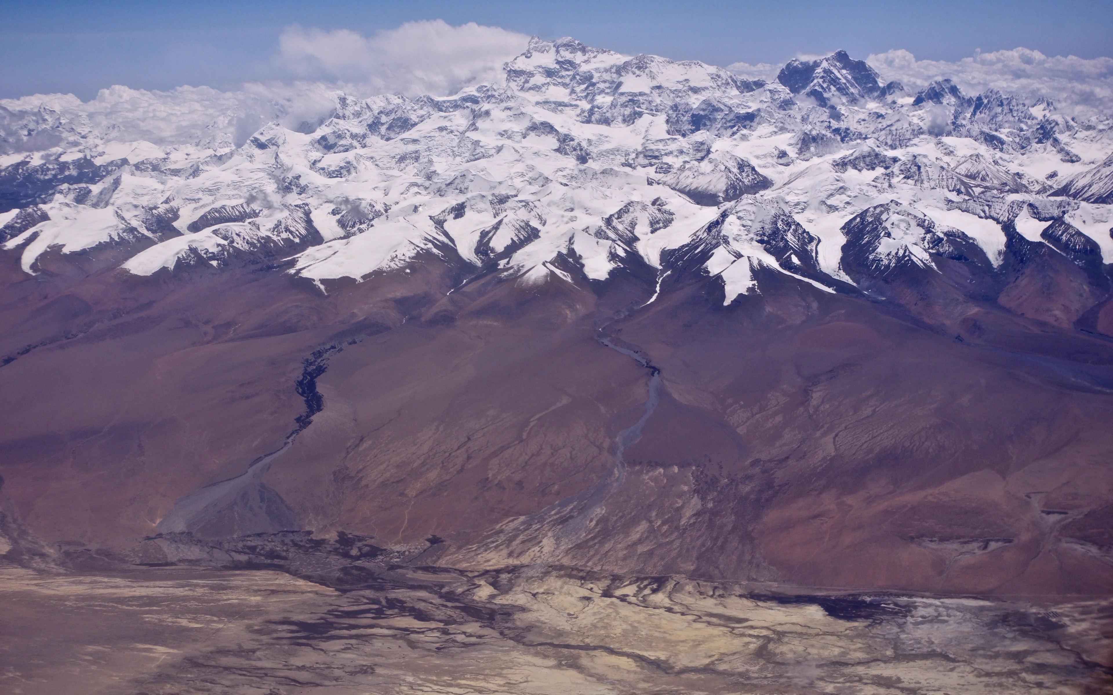 Alluvial fans, transition from the Himalayas to the Tibetan Plateau