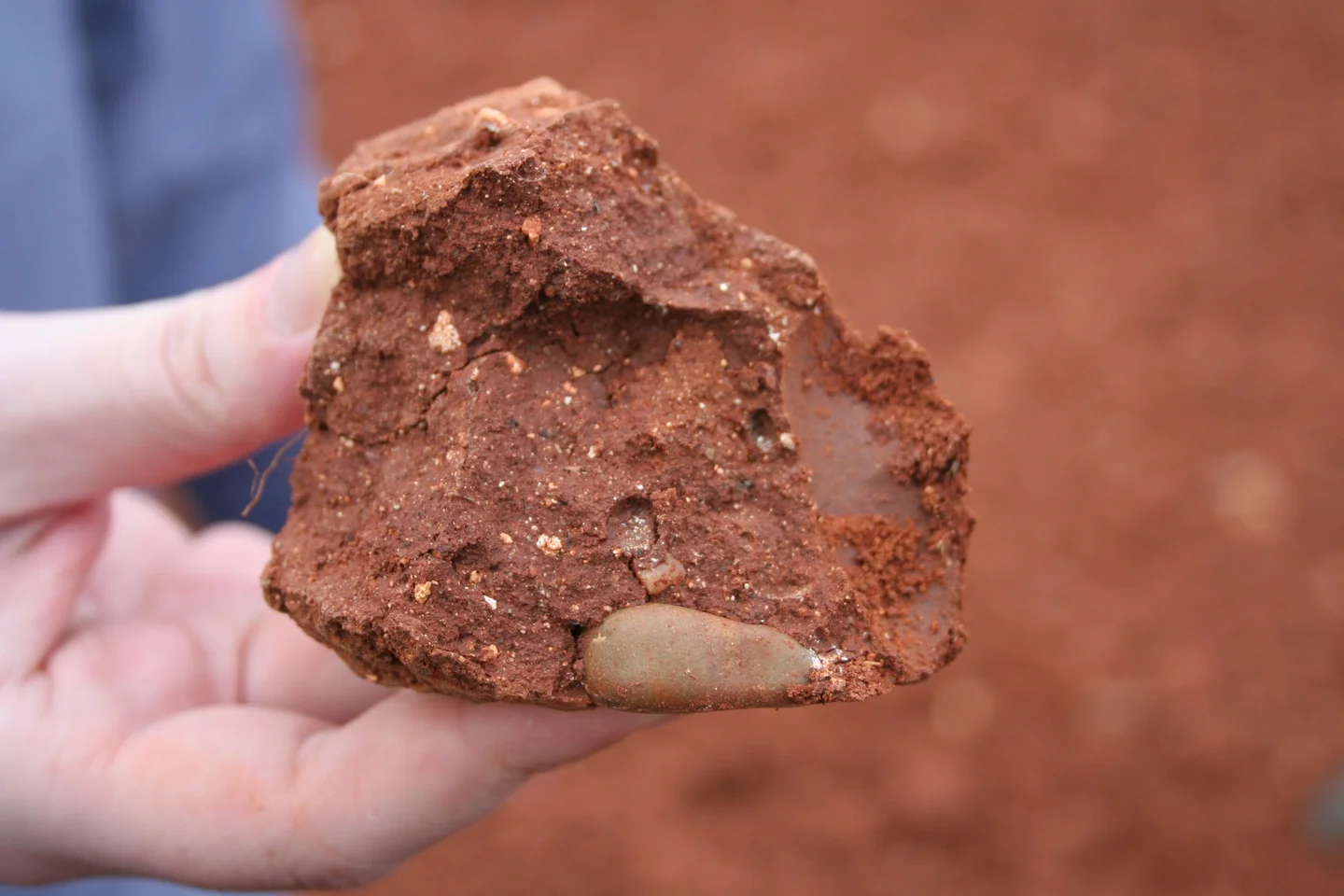 Blocky aggregate from a red clayey soil
