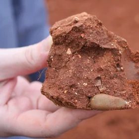 Blocky aggregate from a red clayey soil