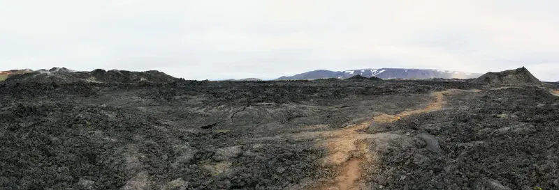Krafla volcano and its lava flow
