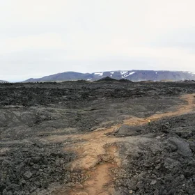 Krafla volcano and its lava flow