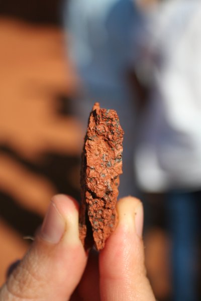 Manganese black spots in red soil