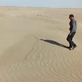 Wet patches on the sand dunes