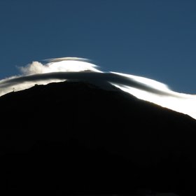 Clouds on volcano