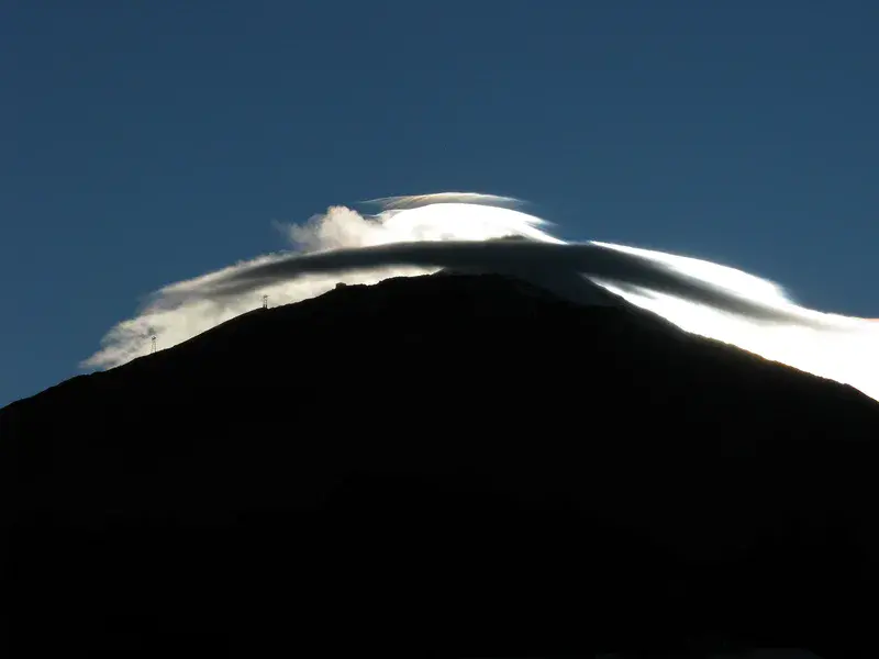 Clouds on volcano