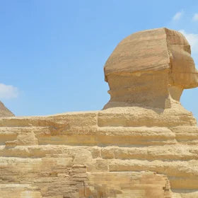 Sphinx as a huge limestone rock