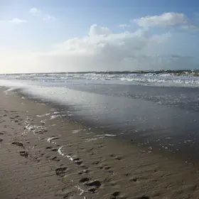 Calm waves of North Sea (Sylt island)