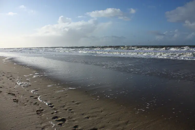 Calm waves of North Sea (Sylt island)