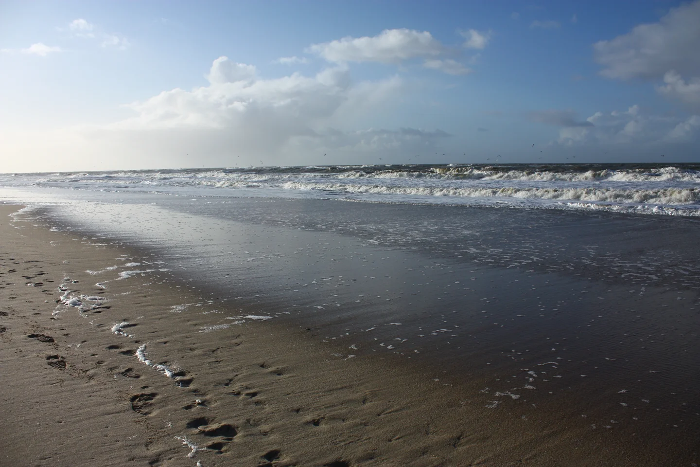 Calm waves of North Sea (Sylt island)
