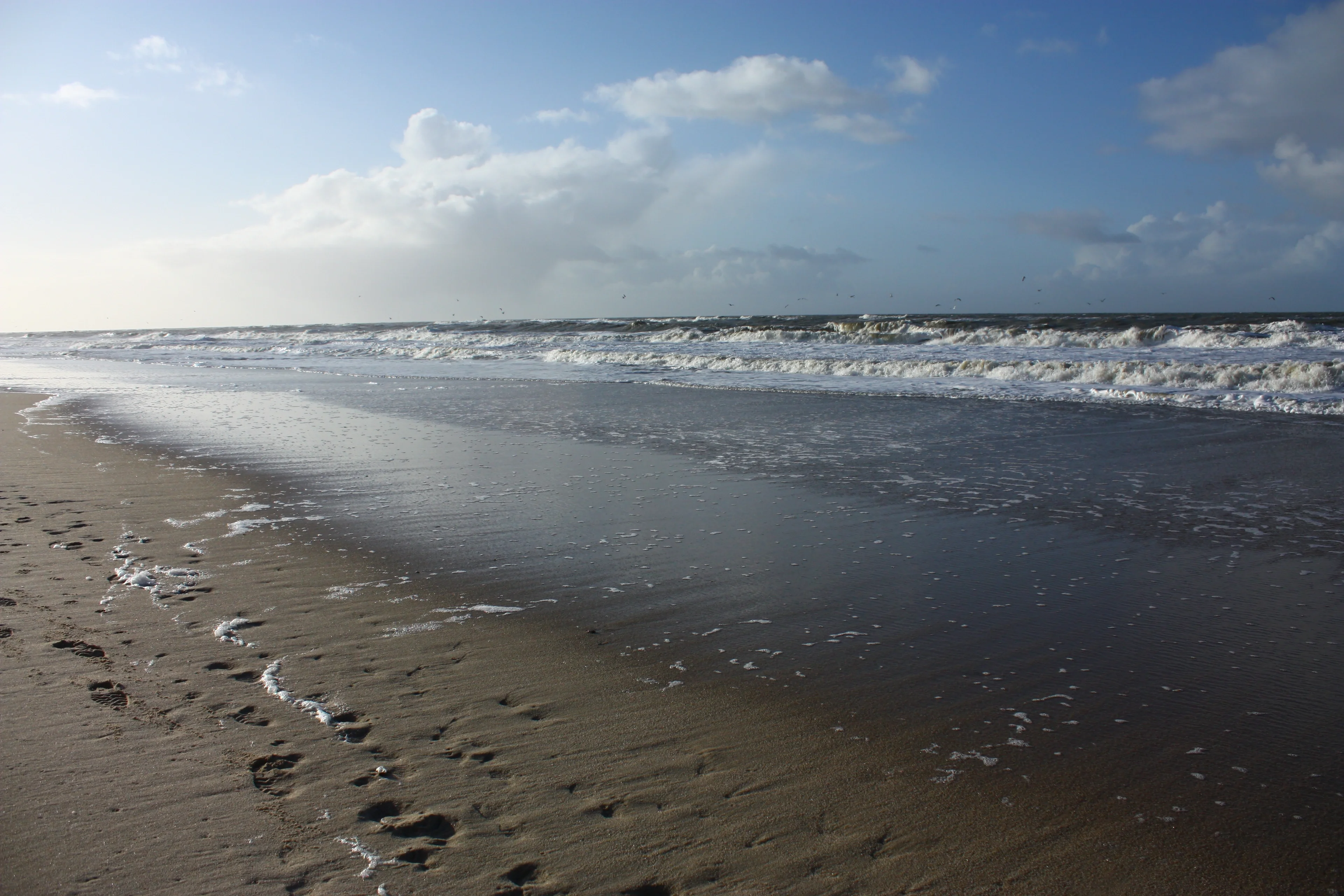 Calm waves of North Sea (Sylt island)