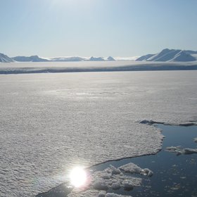 Glacier in Svalbard Fjord