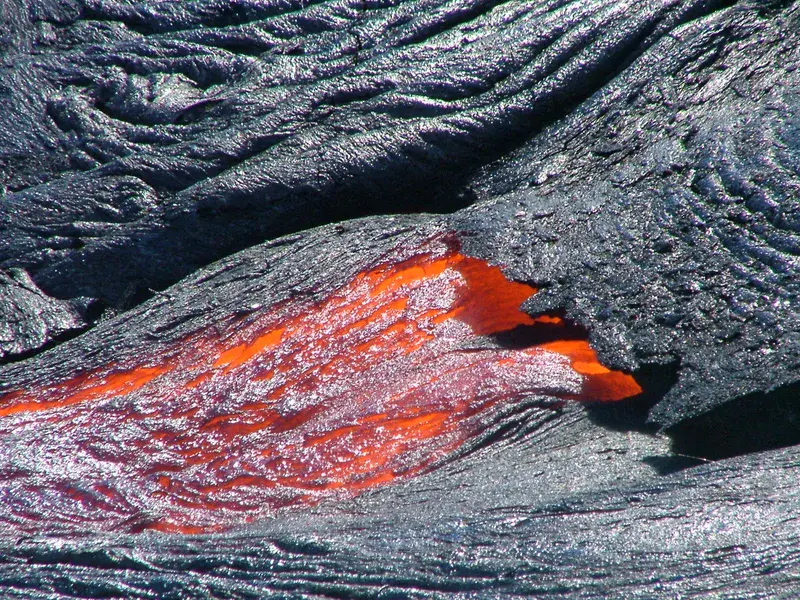 Fresh breakout on the lava fields