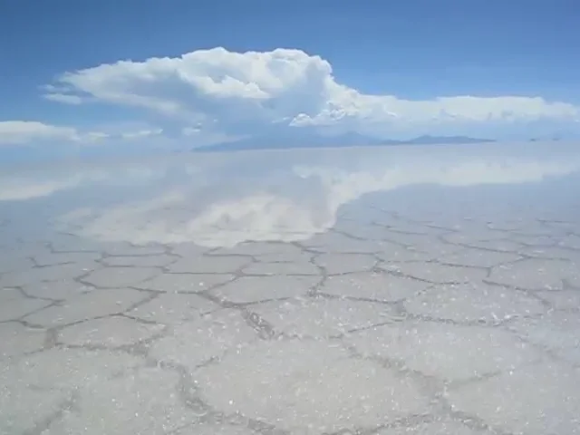 Flying above the Salar de Uyuni in Bolivia