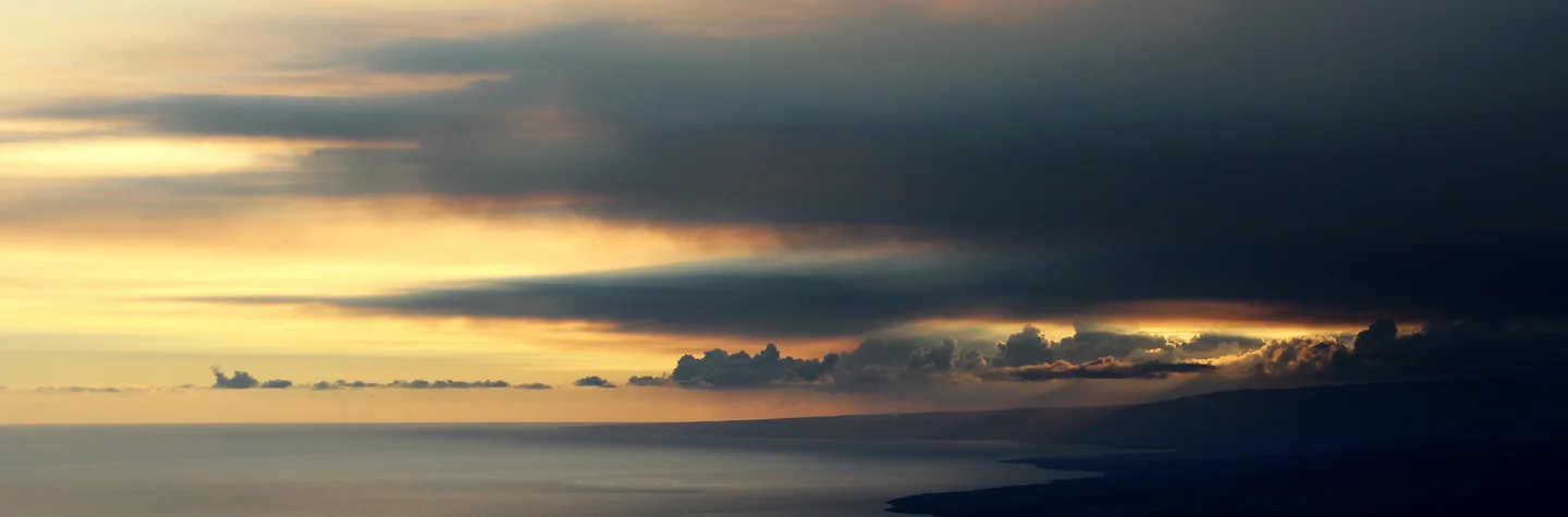 Big Island shore, light and clouds