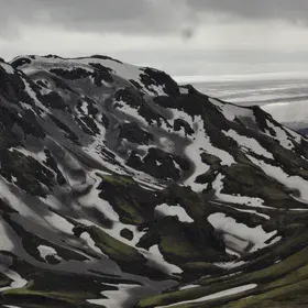 Snow and ash in Iceland