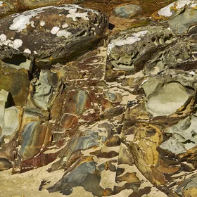 A dramatically weathered sandstone outcrop