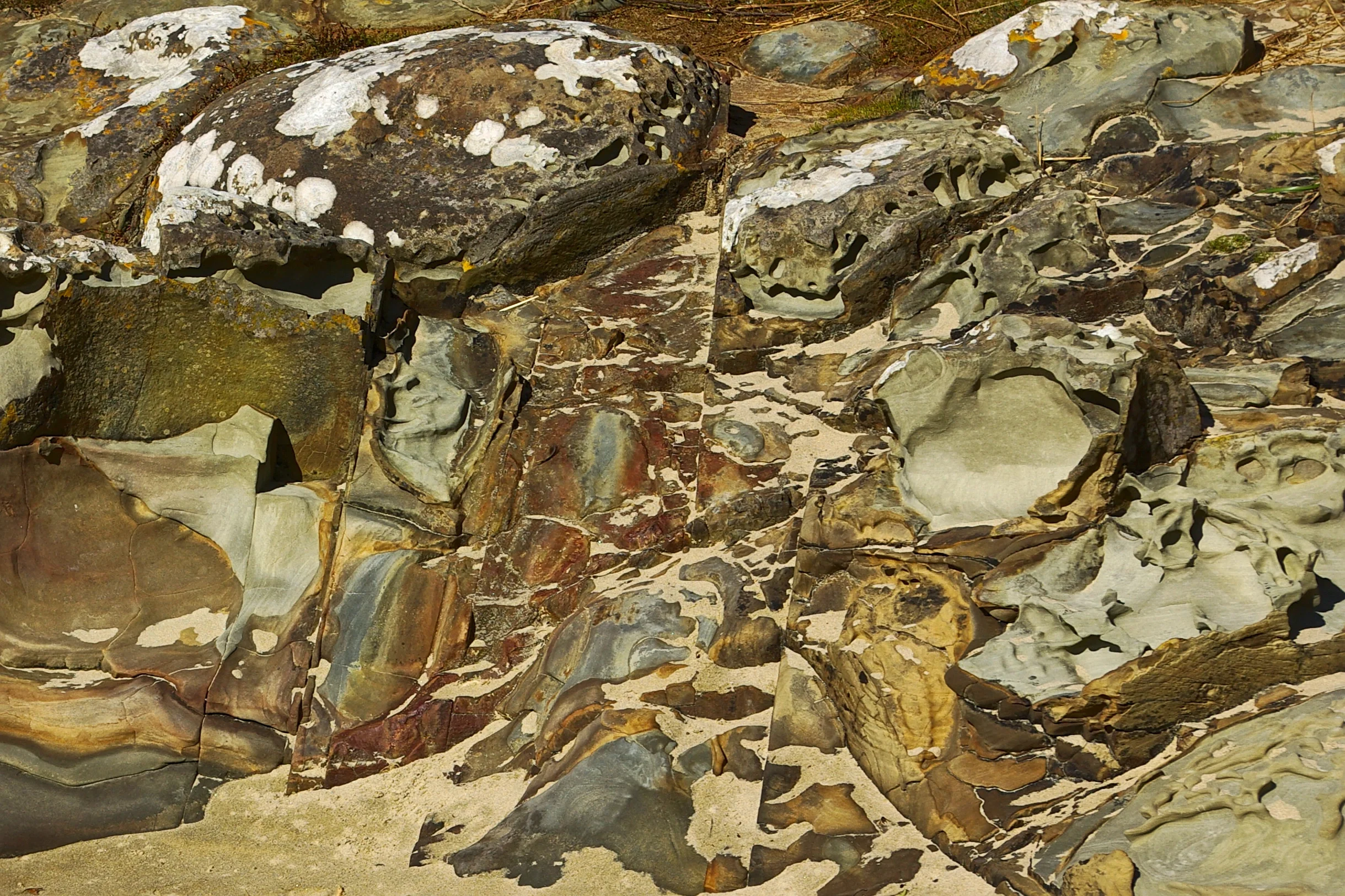 A dramatically weathered sandstone outcrop