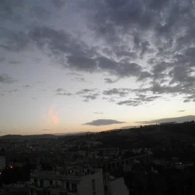 The sunset light reflection on the Cirrus clouds on Constantine city