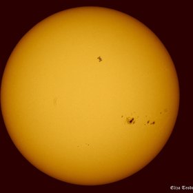 International Space Station transiting the Sun