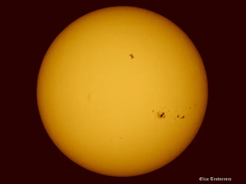 International Space Station transiting the Sun