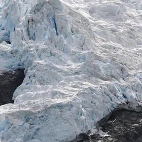 Rob Roy glacier beneath twin peaks