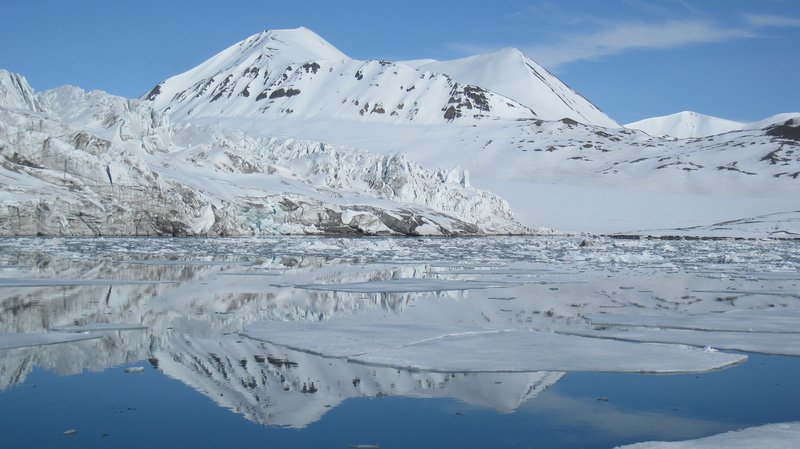Water reflection in Svalbard