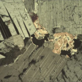 Plagioclases and pyroxens in a gabbro